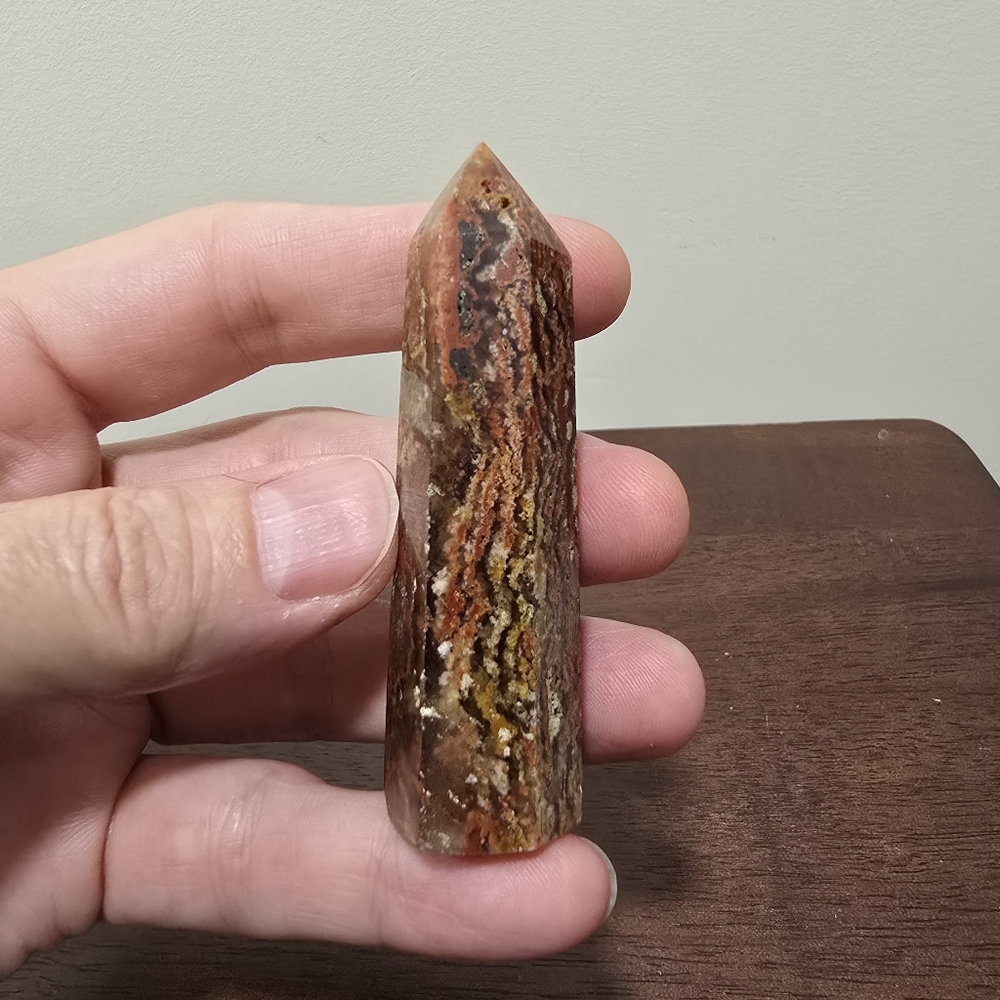 Red Moss Agate Crystal Tower